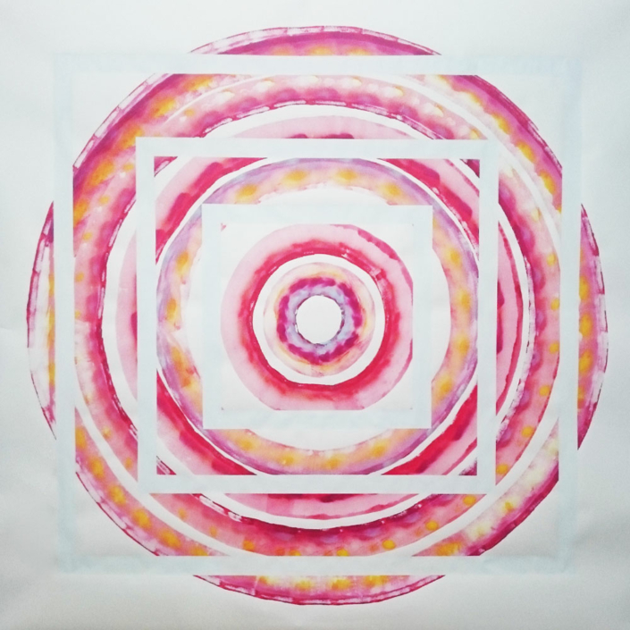 „Quadrat des Kreises“ 2016 | Größe: 132 x 132 cm | Technik: Acryl auf Papier „Quadrat des Kreises“ 2016 | Größe: 132 x 132 cm | Technik: Acryl auf Papier